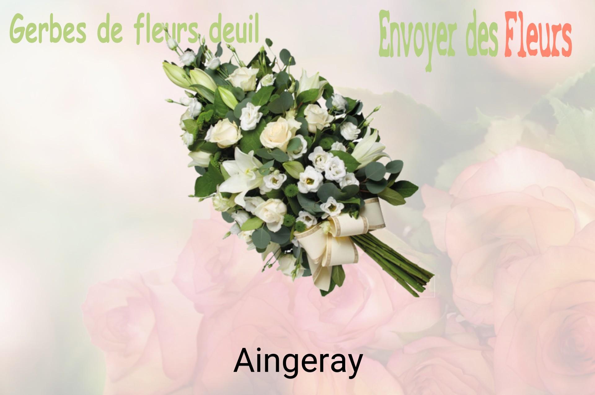 Gerbe de fleurs de deuil livrée à Aingeray